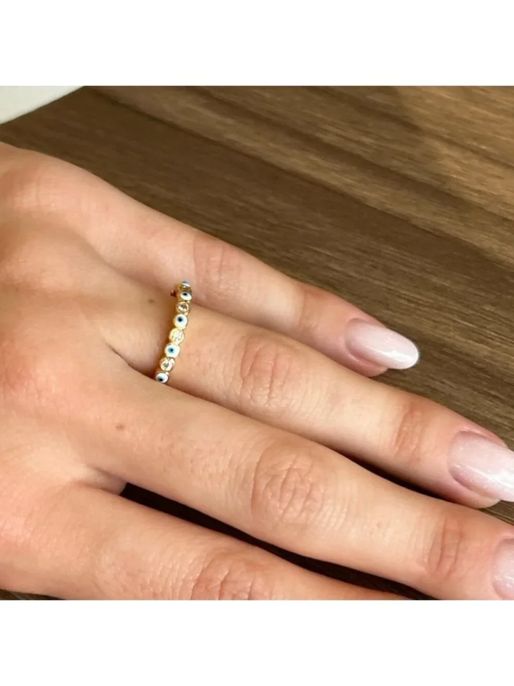 Gold Evil Eye Ring Q322